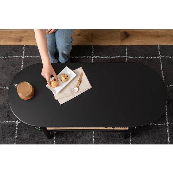 リビングテーブル ブラック センターテーブル ローテーブル ラタン風 棚付き おしゃれ モダン 北欧 幅100cm ひとり暮らし 作業台 在宅ワーク |  | 11