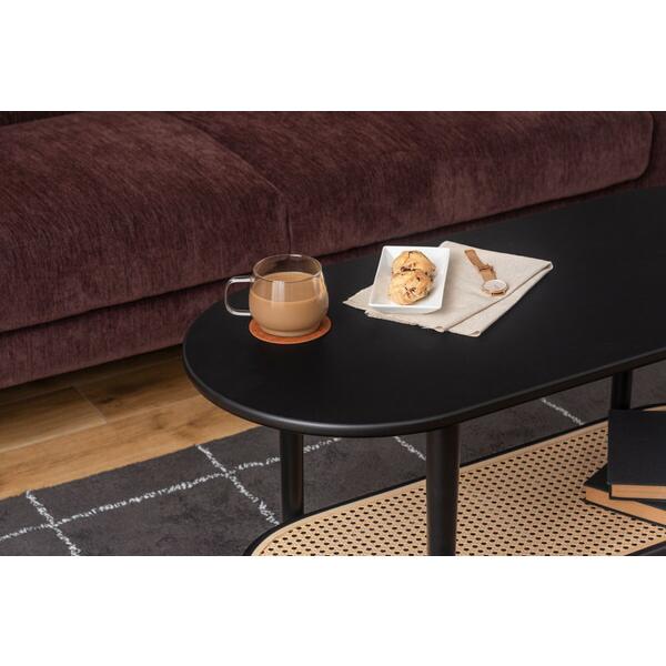 リビングテーブル ブラック センターテーブル ローテーブル ラタン風 棚付き おしゃれ モダン 北欧 幅100cm ひとり暮らし 作業台 在宅ワーク |  | 12