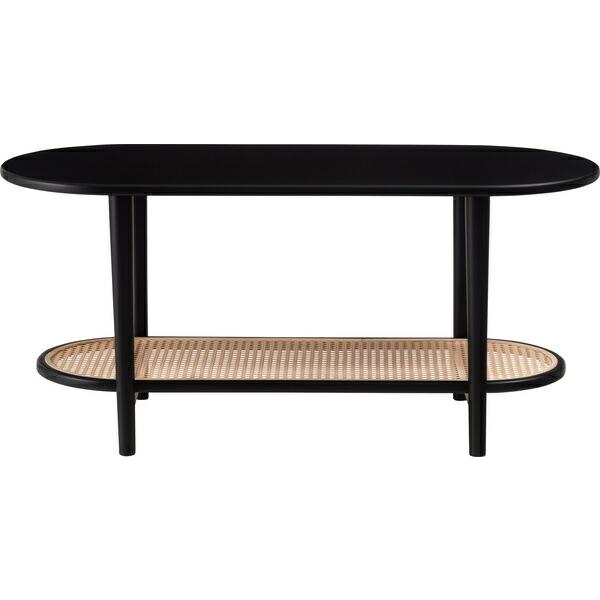 リビングテーブル ブラック センターテーブル ローテーブル ラタン風 棚付き おしゃれ モダン 北欧 幅100cm ひとり暮らし 作業台 在宅ワーク |  | 01