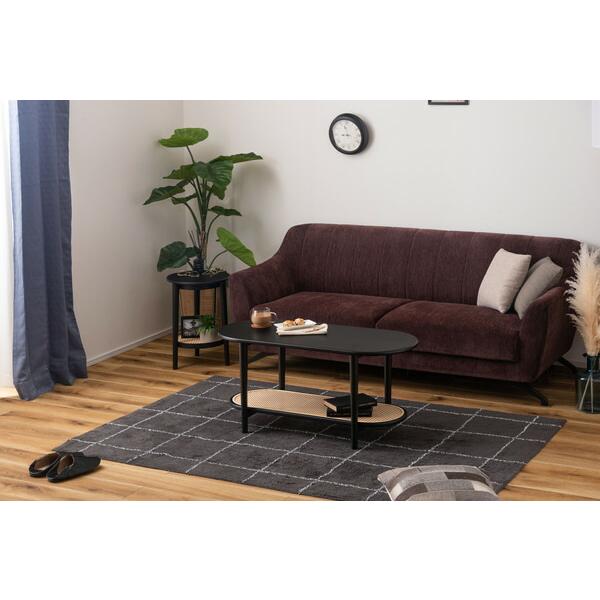 リビングテーブル ブラック センターテーブル ローテーブル ラタン風 棚付き おしゃれ モダン 北欧 幅100cm ひとり暮らし 作業台 在宅ワーク |  | 05