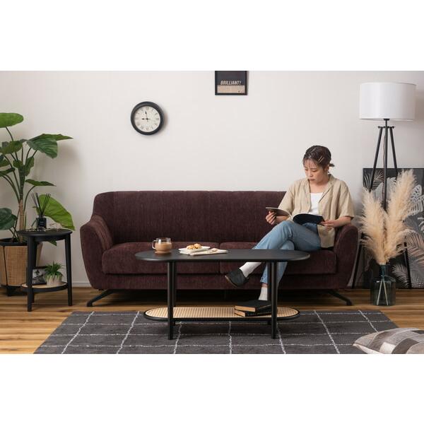 リビングテーブル ブラック センターテーブル ローテーブル ラタン風 棚付き おしゃれ モダン 北欧 幅100cm ひとり暮らし 作業台 在宅ワーク |  | 08