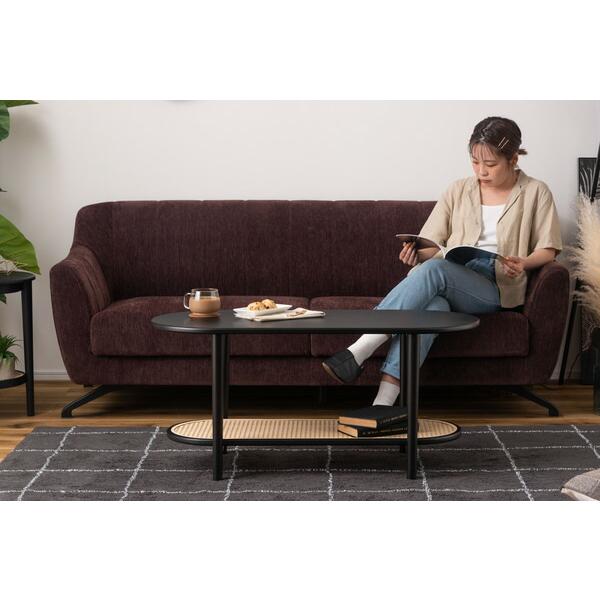 リビングテーブル ブラック センターテーブル ローテーブル ラタン風 棚付き おしゃれ モダン 北欧 幅100cm ひとり暮らし 作業台 在宅ワーク |  | 09