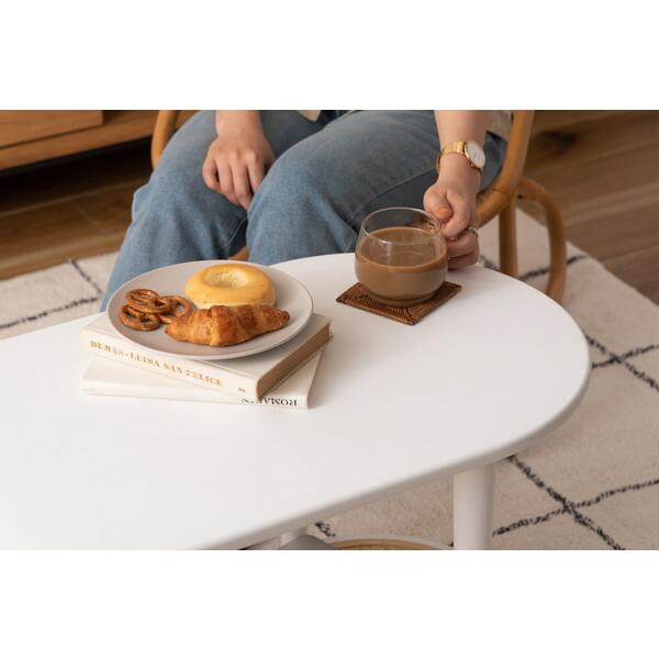 リビングテーブル ホワイト センターテーブル ローテーブル ラタン風 棚付き おしゃれ モダン 北欧 幅100cm ひとり暮らし 作業台 在宅ワーク |  | 11