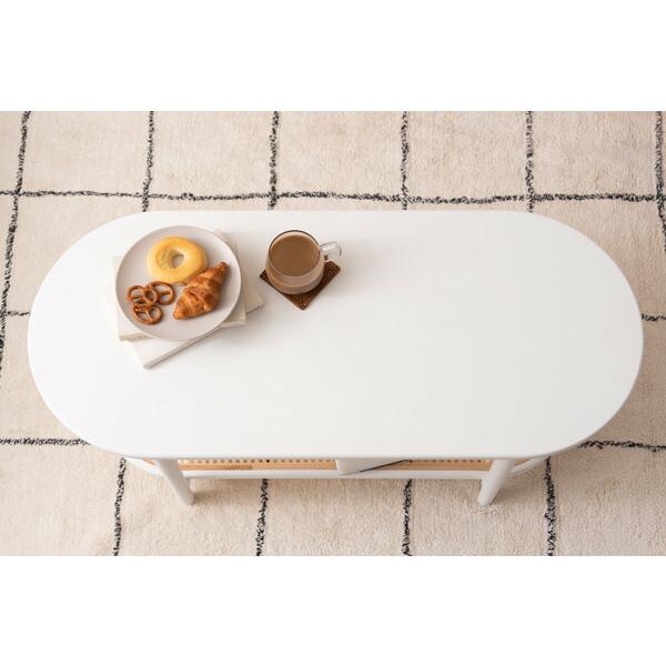 リビングテーブル ホワイト センターテーブル ローテーブル ラタン風 棚付き おしゃれ モダン 北欧 幅100cm ひとり暮らし 作業台 在宅ワーク |  | 12