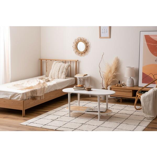 リビングテーブル ホワイト センターテーブル ローテーブル ラタン風 棚付き おしゃれ モダン 北欧 幅100cm ひとり暮らし 作業台 在宅ワーク |  | 05