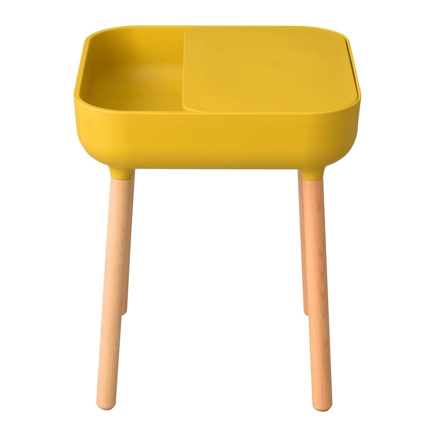 サイドテーブル イエロー 収納付き かわいい ナイトテーブル ミニテーブル 木製 コード穴 ソファーテーブル 天然木 コンパクト スリム おしゃれ シンプル |  | 03