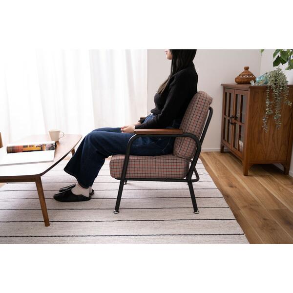 ソファ 1人掛け チェック ポケットコイル コンパクト おしゃれ かわいい カフェ リビング 椅子 いす 肘掛け スチール グレー |  | 15