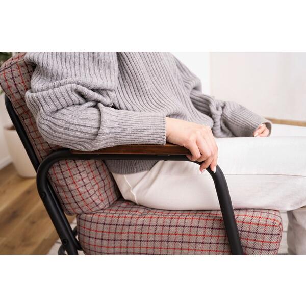 ソファ 1人掛け チェック ポケットコイル コンパクト おしゃれ かわいい カフェ リビング 椅子 いす 肘掛け スチール グレー |  | 18