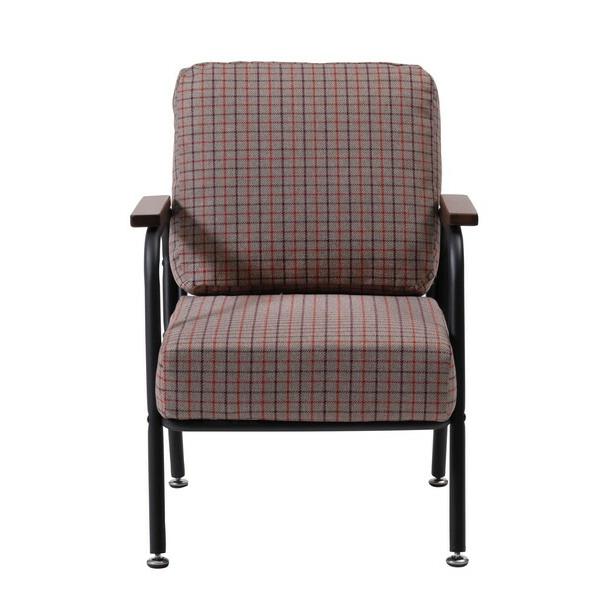 ソファ 1人掛け チェック ポケットコイル コンパクト おしゃれ かわいい カフェ リビング 椅子 いす 肘掛け スチール グレー |  | 02