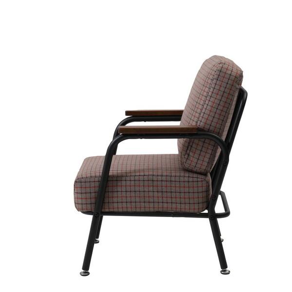 ソファ 1人掛け チェック ポケットコイル コンパクト おしゃれ かわいい カフェ リビング 椅子 いす 肘掛け スチール グレー |  | 03