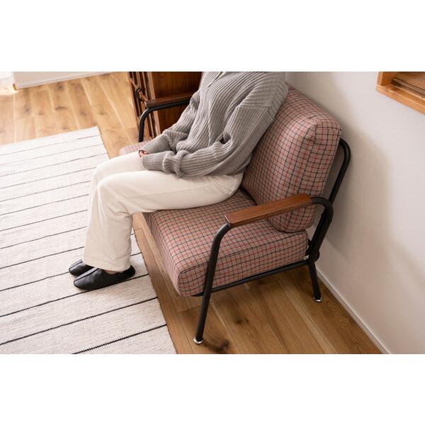 ソファ 2人掛け チェック ポケットコイル コンパクト おしゃれ かわいい カフェ リビング 椅子 いす 肘掛け スチール グレー |  | 13