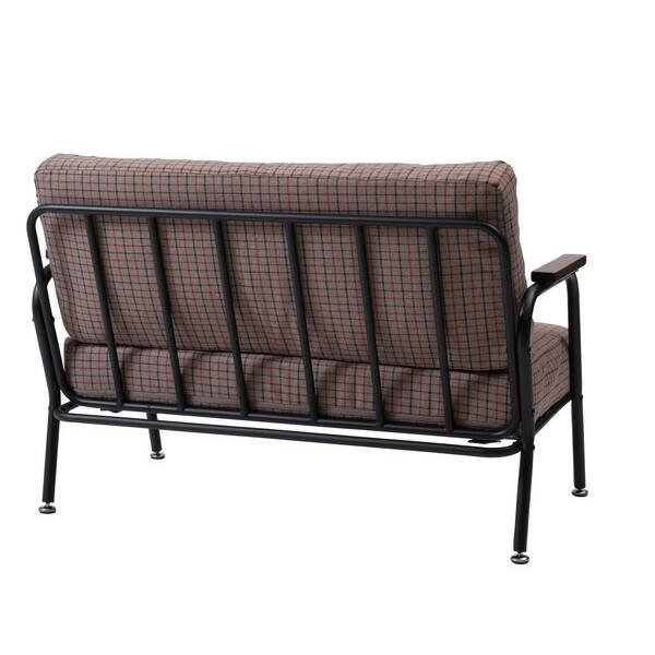 ソファ 2人掛け チェック ポケットコイル コンパクト おしゃれ かわいい カフェ リビング 椅子 いす 肘掛け スチール グレー |  | 01