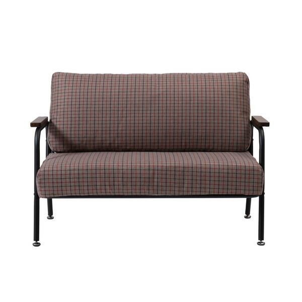 ソファ 2人掛け チェック ポケットコイル コンパクト おしゃれ かわいい カフェ リビング 椅子 いす 肘掛け スチール グレー |  | 02