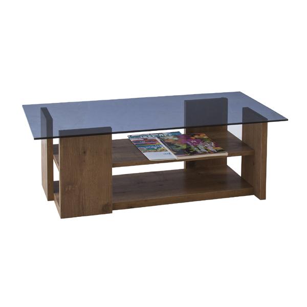 センターテーブル 幅100cm ガラステーブル 収納棚付き ローテーブル リビングテーブル コーヒーテーブル 西海岸 男前 |  | 01