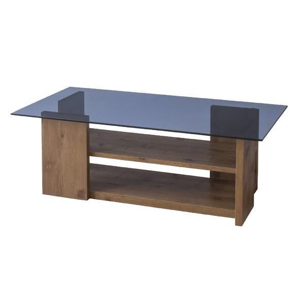 センターテーブル 幅100cm ガラステーブル 収納棚付き ローテーブル リビングテーブル コーヒーテーブル 西海岸 男前 |  | 02