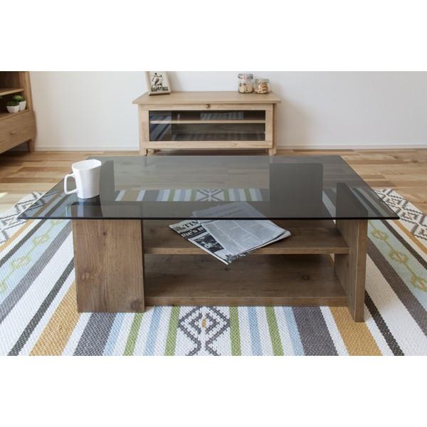 センターテーブル 幅100cm ガラステーブル 収納棚付き ローテーブル リビングテーブル コーヒーテーブル 西海岸 男前 |  | 08