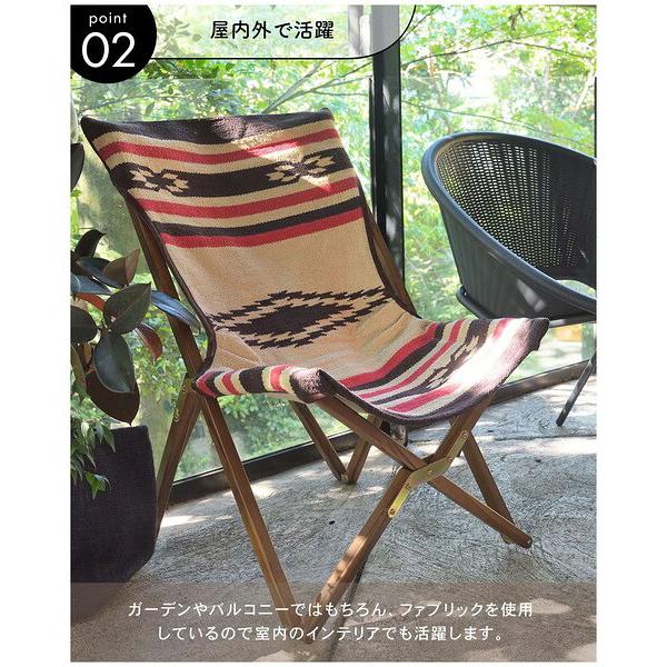 フォールディングチェア サンドベージュ ネイティブ柄 総柄 折り畳みチェア おしゃれ デザイン 肘無 アームレス アウトドア ガーデン 庭 屋外 屋内 折りたたみ | ブランド登録なし | 07