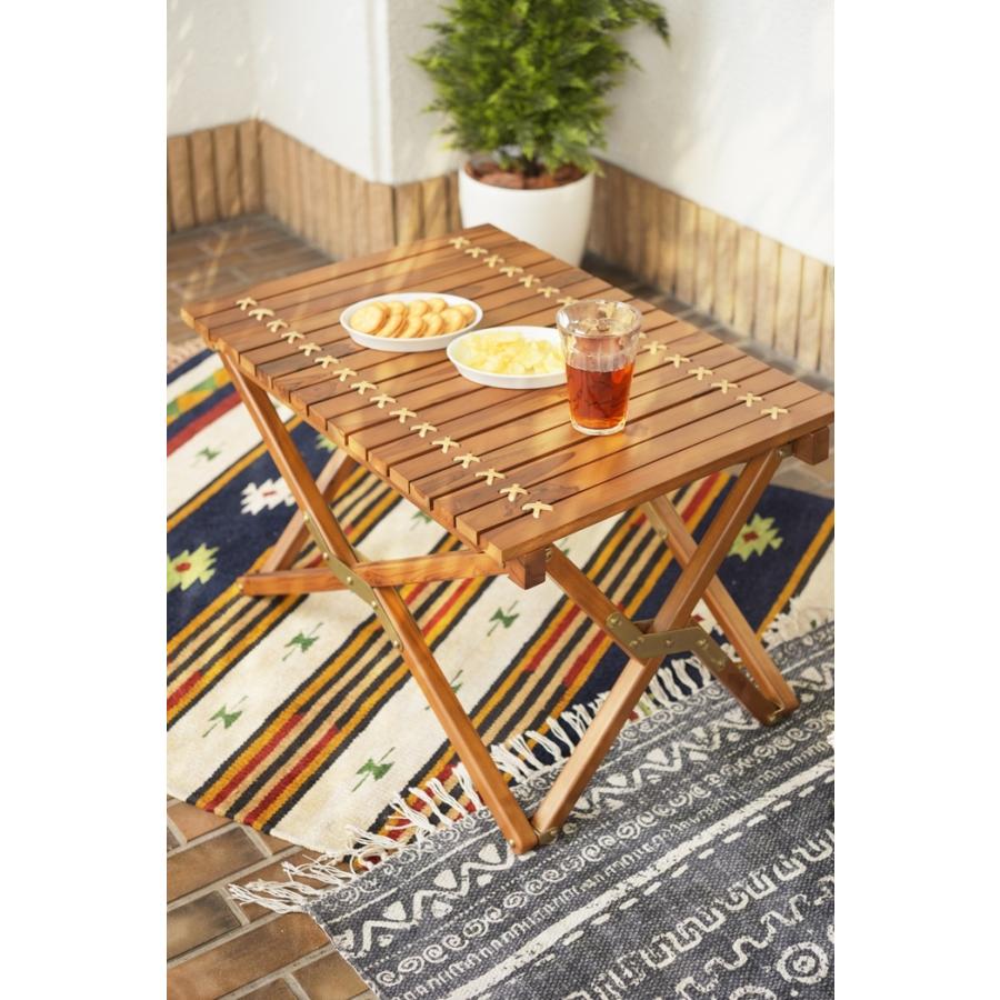 フォールディングテーブルＳＳ 折りたたみテーブル おしゃれ 本革 アウトドア レジャー キャンプ センターテーブル コンパクト 木製 カフェ テラス ベランダ |  | 04