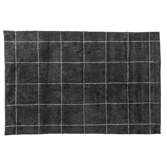 ラグ 130×190cm グレー センターラグ リビングラグ アクセントラグ インテリア おしゃれ かわいい ソファーラグ コットン 綿 インド | 