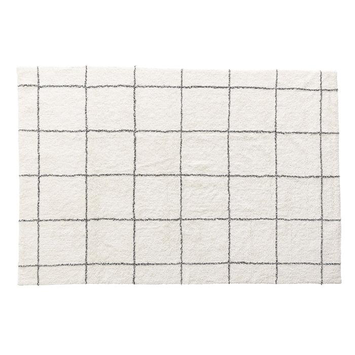 ラグ 130×190cm アイボリー センターラグ リビングラグ アクセントラグ インテリア おしゃれ かわいい ソファーラグ コットン 綿 インド | 