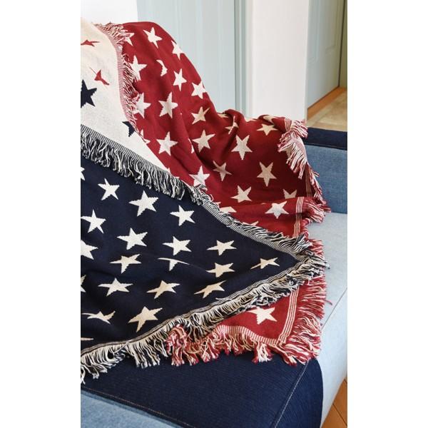 ブランケット シートブランケット ニット 130×150cm 寝具 膝掛け 肌触り 肌布団 肌掛け  毛布 防寒グッズ 暖かく ひざ掛け   星柄 |  | 02