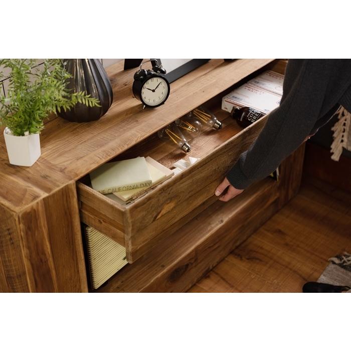 コンソール 木製 天然木 パイン古材 おしゃれ コンソールテーブル 飾り棚 花台 ディスプレイラック 引き出し収納 高級感 |  | 06