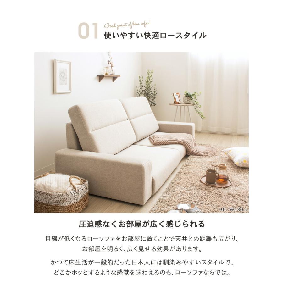 ローソファ ローソファー ハイバック 3人掛け ハイバックソファ ソファ ロータイプ ソファー 3人 おしゃれ 幅180cm ファブリック フロアソファー 脚なし | ブランド登録なし | 03