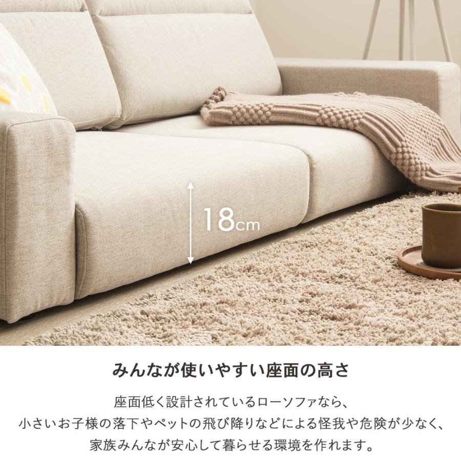 ローソファ ローソファー ハイバック 3人掛け ハイバックソファ ソファ ロータイプ ソファー 3人 おしゃれ 幅180cm ファブリック フロアソファー 脚なし | ブランド登録なし | 04