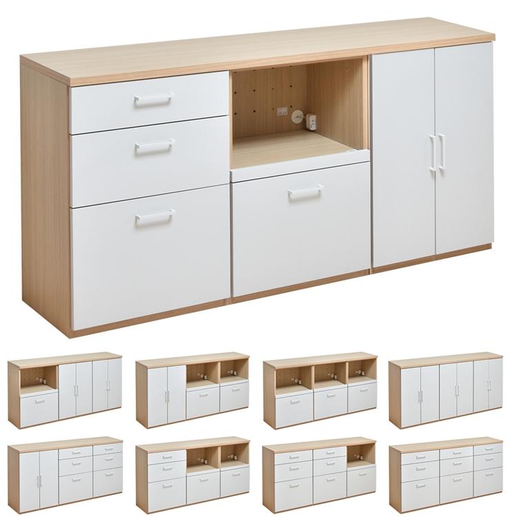 3列タイプ AFCH0102 国産 シェルフ キッチン 収納 チェスト キャビネット スタッキング 棚 オープン引き出し 開き戸 食器棚 炊飯器 家電 3点 セット 幅180 |  | 19