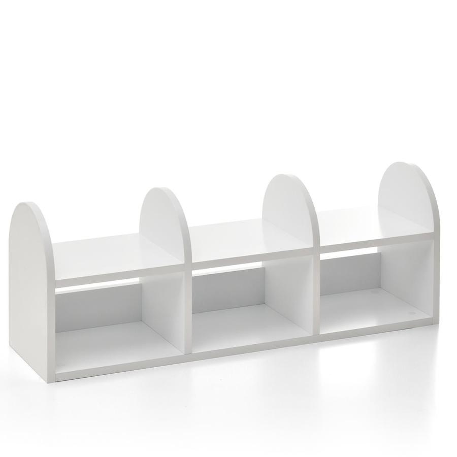 4段ラック 幅40cm 半円 楕円形 おしゃれ デザイン ホワイト 木製 白家具 ラウンド オーバル インテリア コンパクト ディスプレイ 飾り棚 見せる収納 ディスプレ | ブランド登録なし | 20