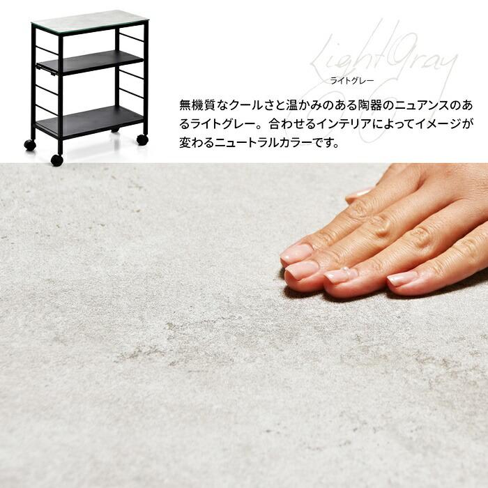 ワゴン キャスター付き 3段 セラミック 耐火耐熱 表面硬度 防水 ダークグレー ライトグレー キッチンワゴン オープンラック 飾り棚 見せる収納 シンプルモダン | ブランド登録なし | 16