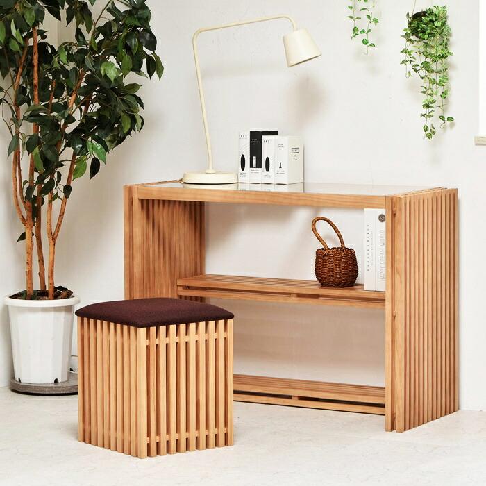 デスク 強化ガラス天板 幅100cm 天然木 棚付き FOREST ブラウン パソコンデスク PCデスク 書斎机 書斎デスク 高級感 和モダン 和風 北欧 木製 本棚 ガラス天板 | ブランド登録なし | 06