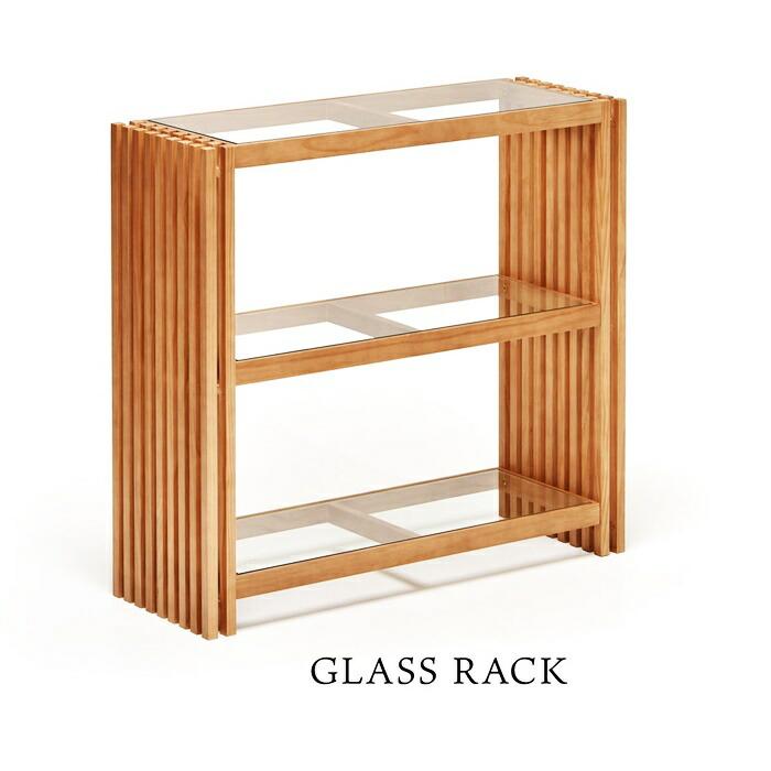 ラック 3段 ガラス棚 天然木 幅 90cm ブラウン オープンラック 飾り棚 見せる収納 和モダン 高級感 和風 和室 北欧 木製 本棚 棚 収納家具 格子 おしゃれ ラック | ブランド登録なし | 02