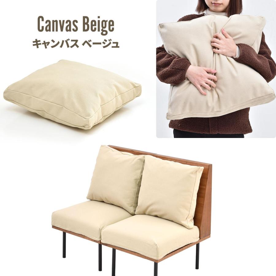 二人掛けソファー  クッション付き 脚取り外し フロア ファブリック キャンバス コーデュロイ スチール脚 ベージュ/グリーン/ブラウン リビング ローソファ | ブランド登録なし | 18