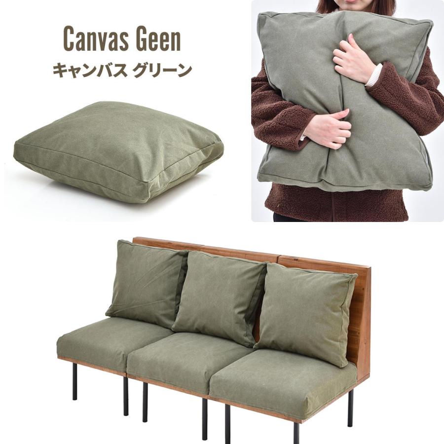 三人掛けソファー  クッション付き 脚取り外し フロア ファブリック キャンバス コーデュロイ スチール脚 ベージュ/グリーン/ブラウン リビング ローソファ | ブランド登録なし | 19