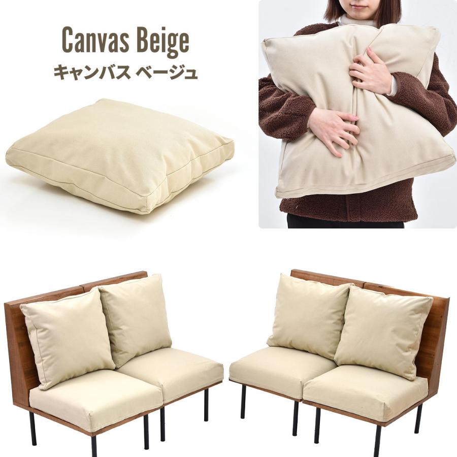 四人掛けソファー  クッション付き 脚取り外し フロア ファブリック キャンバス コーデュロイ スチール脚 ベージュ/グリーン/ブラウン リビング ローソファ | ブランド登録なし | 18