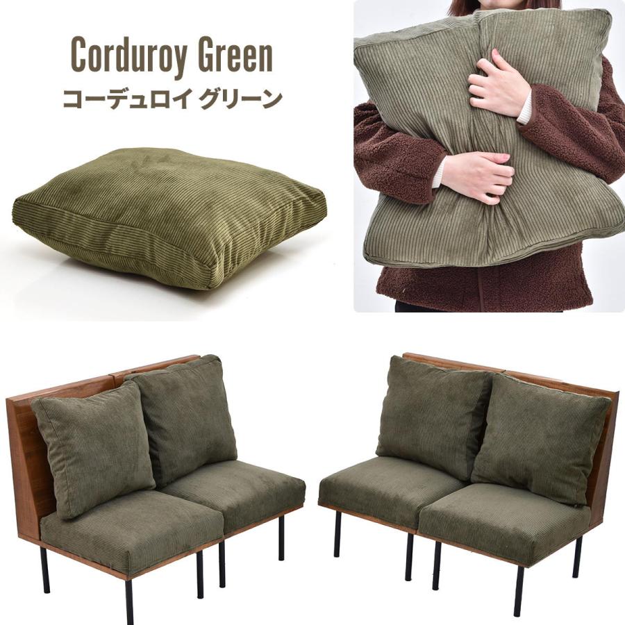 四人掛けソファー  クッション付き 脚取り外し フロア ファブリック キャンバス コーデュロイ スチール脚 ベージュ/グリーン/ブラウン リビング ローソファ | ブランド登録なし | 21