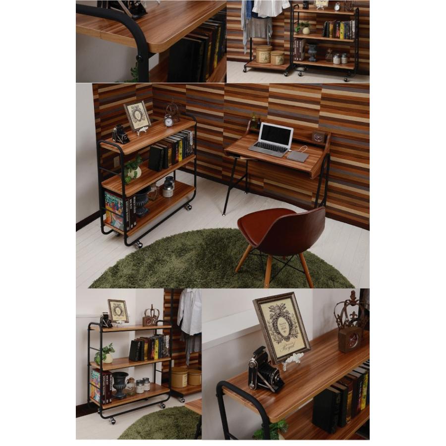 木製3段ラック ラック 木製 多目的ラック キャスター付き オープンシェルフ 棚 本棚 シェルフ 間仕切り ディスプレイ リビング |  | 05