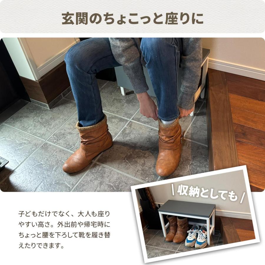 トイレの踏台 キッズデスク キッズチェア 3way 耐荷重約80kg 角型 木製 くすみカラー ベージュ グレー 踏み台 キッズデスク キッズテーブル キッズチェア | ブランド登録なし | 10