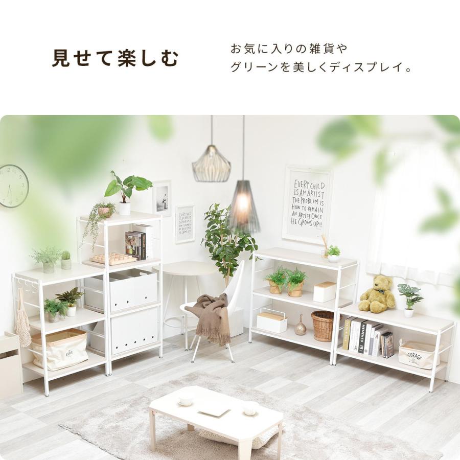 オープンラック 3段 幅60cm ローボード 収納棚 ベージュ ライトグレー 飾り棚 スリム 省スペース メラミン天板 シンプル おしゃれ 北欧 カントリー モダン | ブランド登録なし | 09