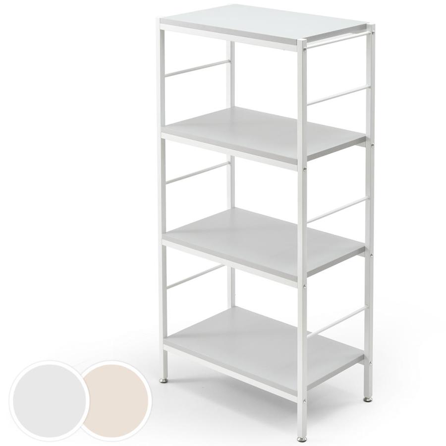 オープンラック 4段 幅60cm ローボード 収納棚 ベージュ ライトグレー 飾り棚 スリム 省スペース メラミン天板 シンプル おしゃれ 北欧 カントリー モダン | ブランド登録なし | 21