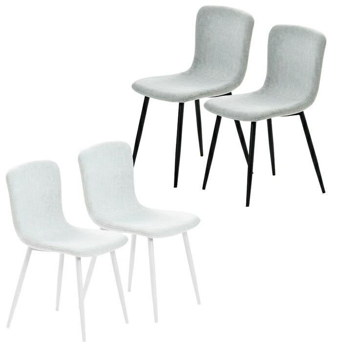 ダイニングチェア 2脚セット アームレス 布張り スチール脚 ホワイト ライトグレー ラウンジチェア ロビーチェア 布張 金属脚 おしゃれ 北欧 カントリー 白家具 | ブランド登録なし | 19