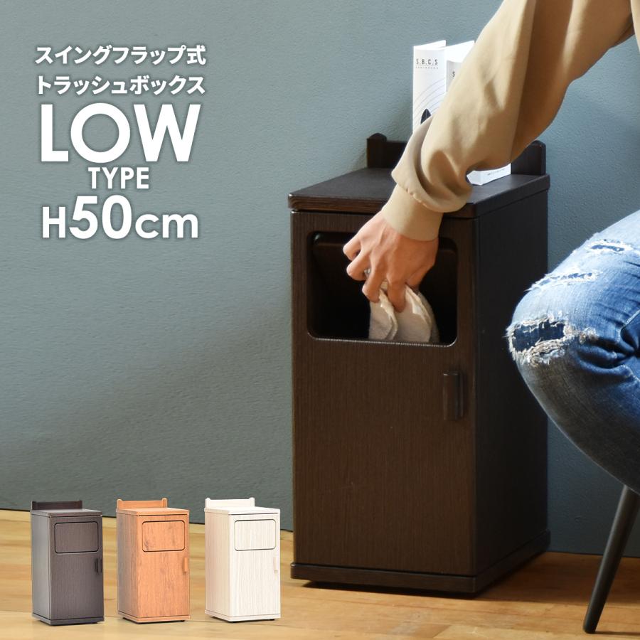 トラッシュボックス ロータイプ ダストボックス ゴミ箱 20L キャスター付き プッシュ扉 スリム おしゃれ キッチン リビング モダン シンプル | 