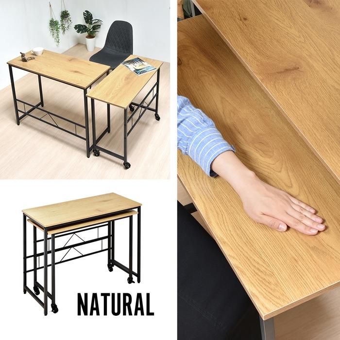 ONDK-0072 幅90cm 長方形 スクエア 多機能 L字 伸長 伸縮 木目調 ブラウン 茶 ナチュラル オフィス家具 机 ワークデスク デスク ネストデスク 机 作業 |  | 13