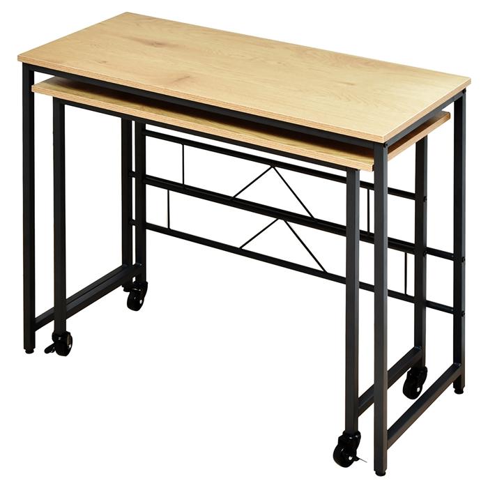 ONDK-0072 幅90cm 長方形 スクエア 多機能 L字 伸長 伸縮 木目調 ブラウン 茶 ナチュラル オフィス家具 机 ワークデスク デスク ネストデスク 机 作業 |  | 17