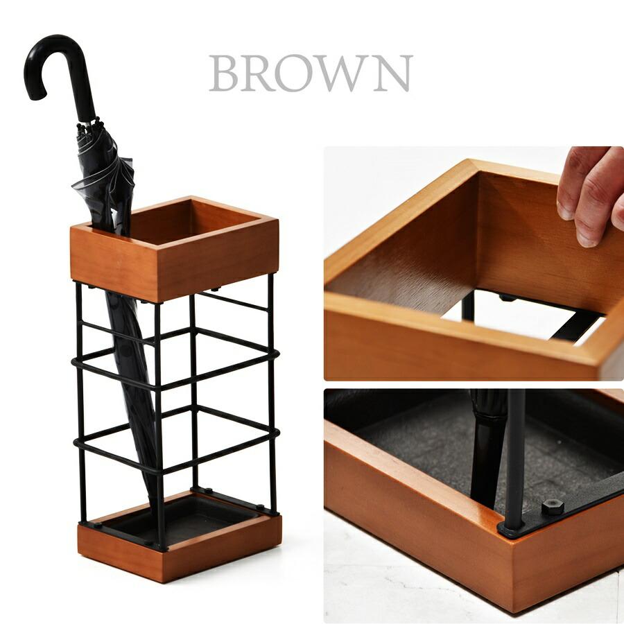 傘立て アンブレラスタンド 10本 クロスバー 木目 ブラウン ナチュラル おしゃれ 北欧 モダン カントリー Anm 天然木 シンプル 玄関前 通気性 | ブランド登録なし | 17