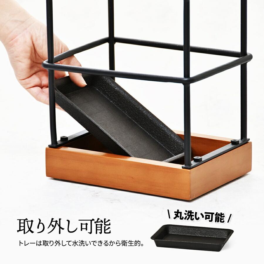 傘立て アンブレラスタンド 10本 クロスバー 木目 ブラウン ナチュラル おしゃれ 北欧 モダン カントリー Anm 天然木 シンプル 玄関前 通気性 | ブランド登録なし | 08