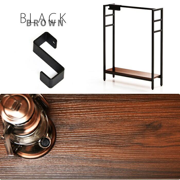 マルチ収納 フック付き 棚収納 ブラウン ナチュラル ホワイト ブラック かばん収納 バッグホルダー 木目柄 スリム 一人暮らし コート掛け ハンガーラック | ブランド登録なし | 12