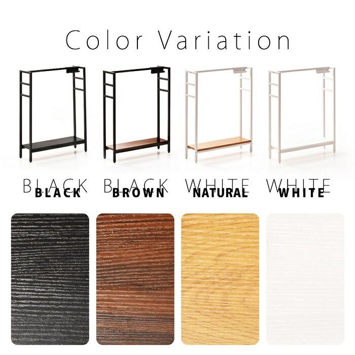 マルチ収納 フック付き 棚収納 ブラウン ナチュラル ホワイト ブラック かばん収納 バッグホルダー 木目柄 スリム 一人暮らし コート掛け ハンガーラック | ブランド登録なし | 09