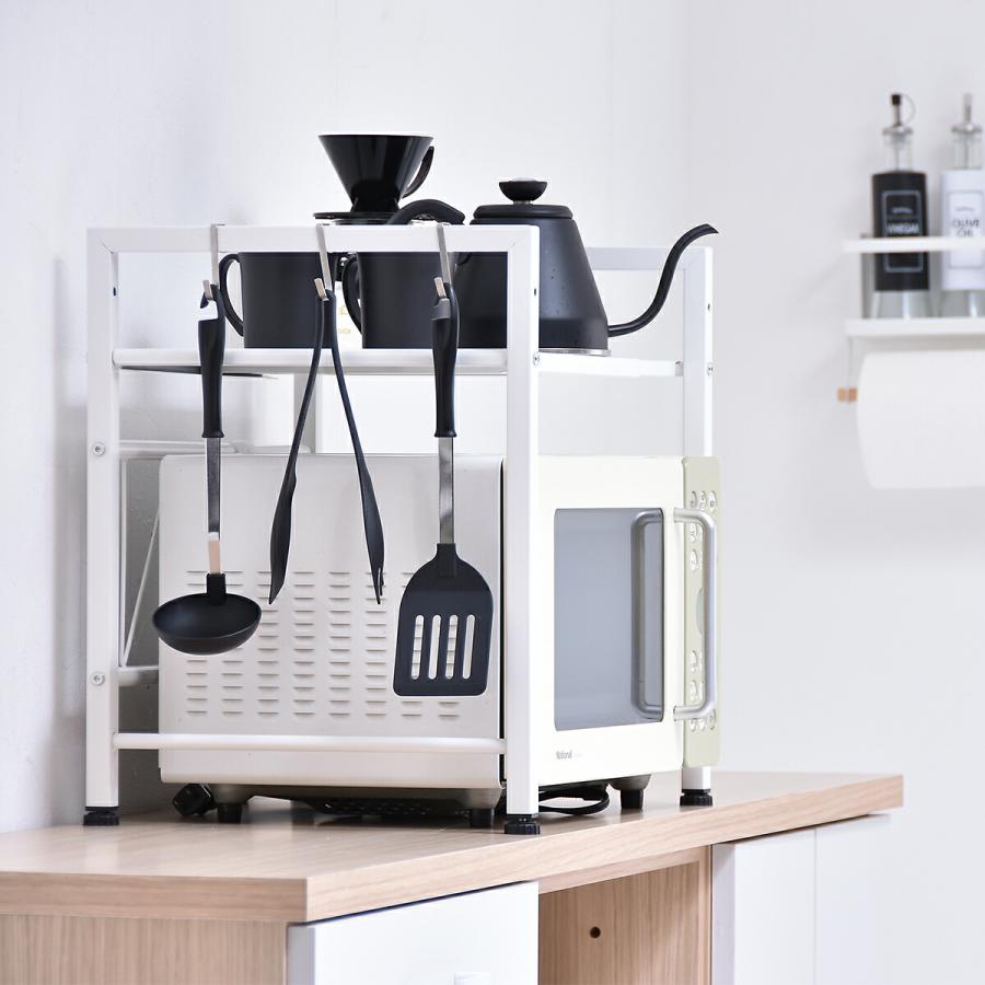 伸縮レンジラック レンジ上ラック レンジボード キッチン収納 すき間収納 シンプルスタイル ナチュラル 角型 スチール おしゃれ レンジ台 伸長式 台所収納 | ブランド登録なし | 17